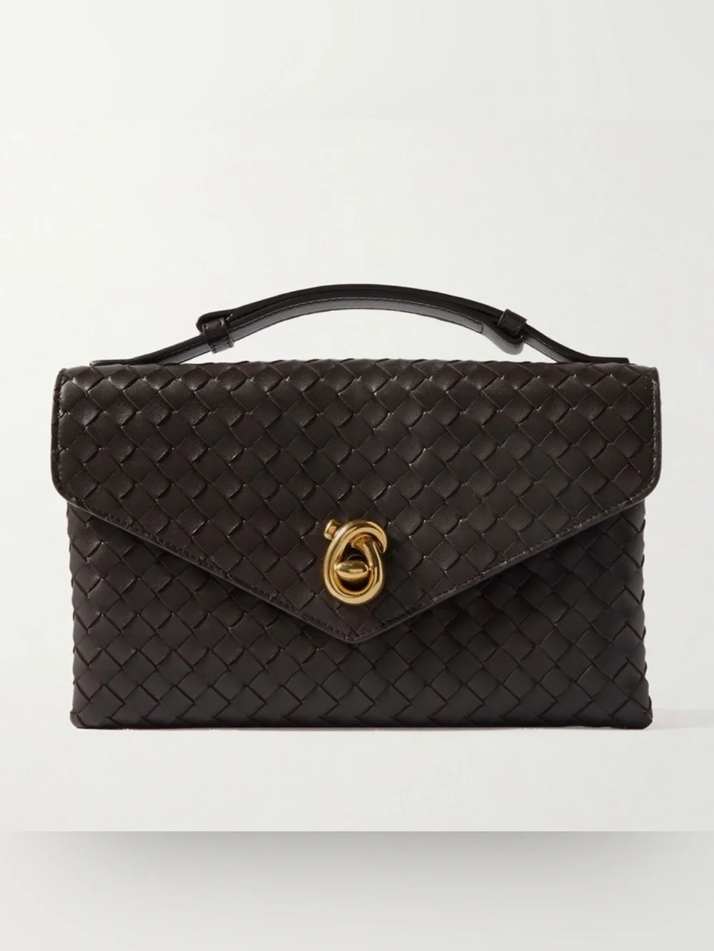 BOTTEGA VENETA Knot Lock Intrecciato leather crossbody bag